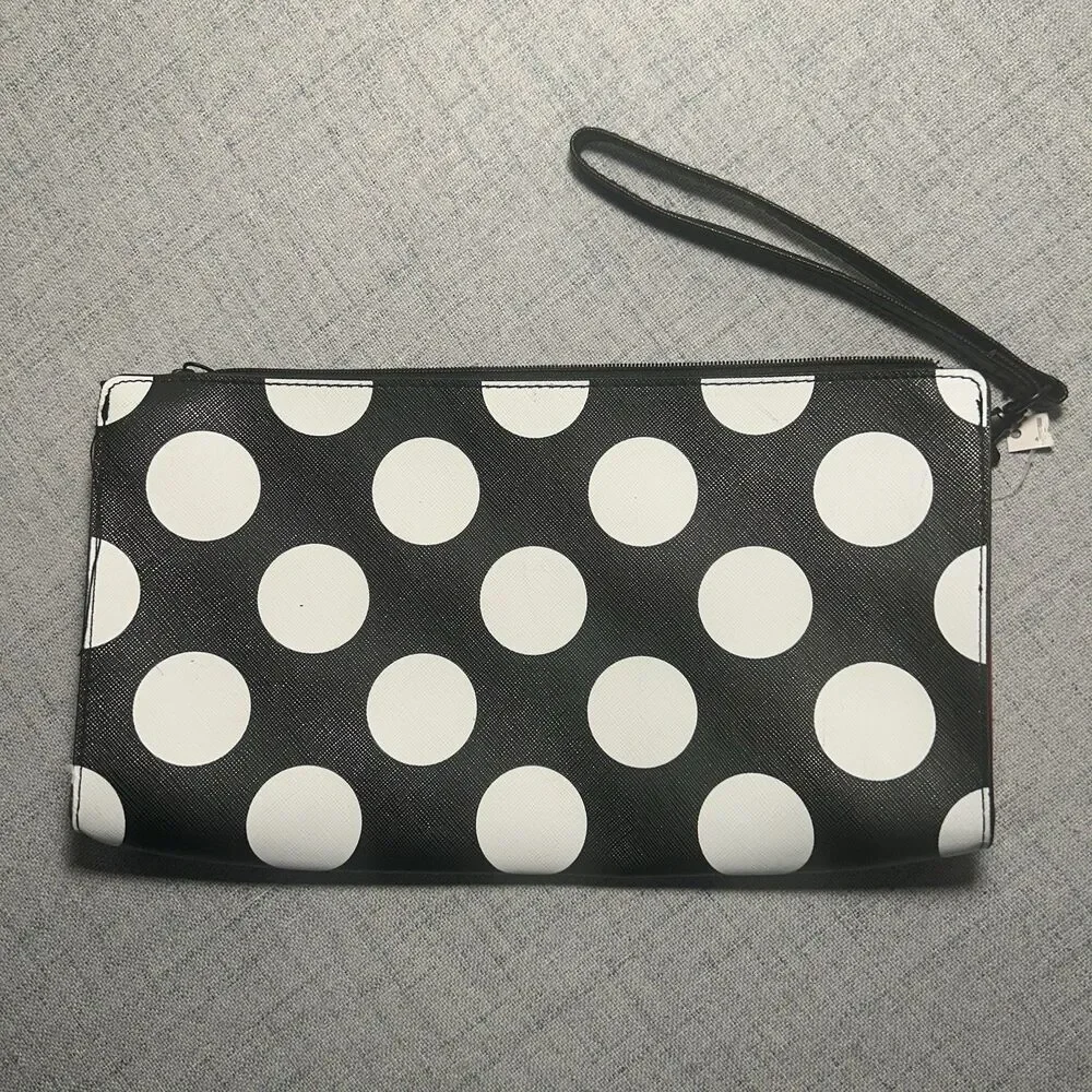 SEPHORA ROGUE COSMETIC CASE IN BLACK WITH WHITE POLKA DOTS ( CASE ONLY)